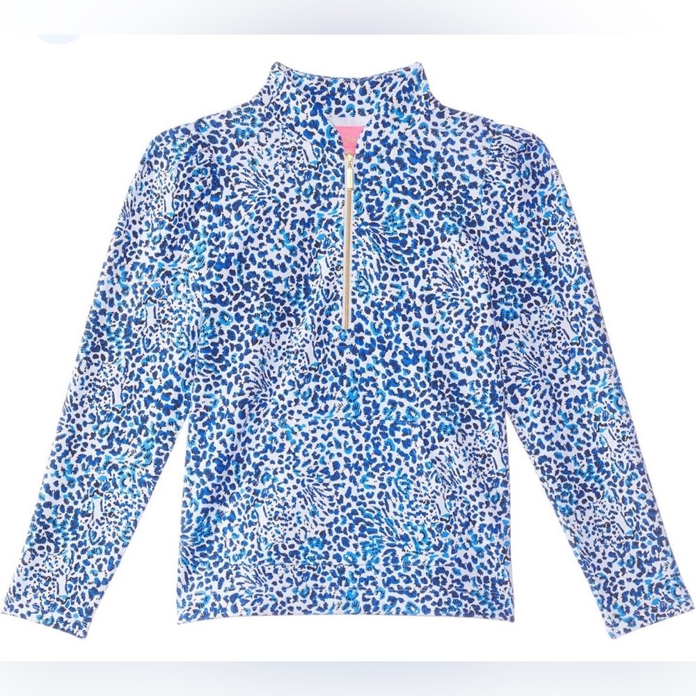 Lilly Pulitzer Blue and White Cabello Half/Zip Popover